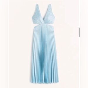 Abercrombie & Fitch Cutout Satin Pleated Dress